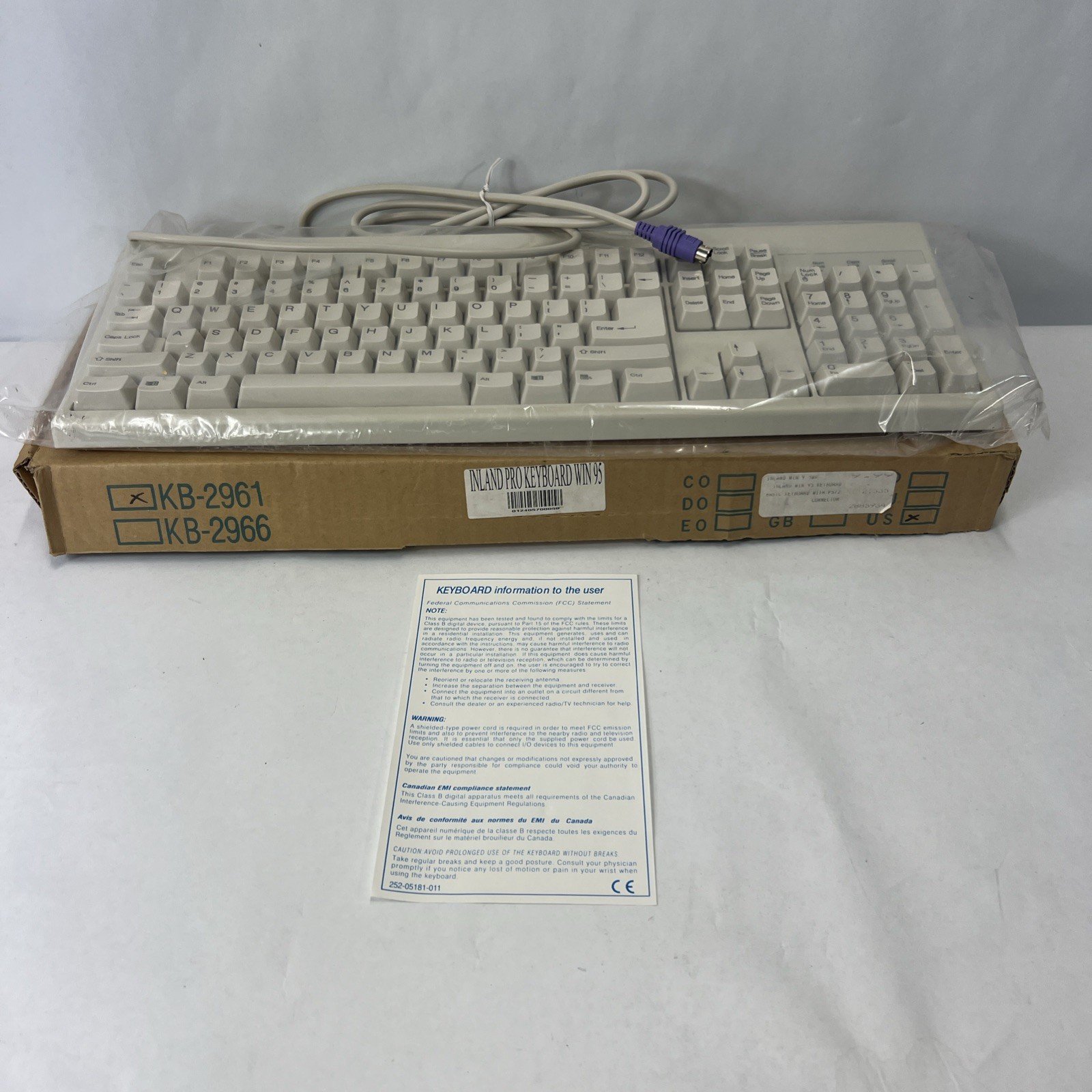 VINTAGE Chicony E8HKB-2961 Keyboard.   New Open Box.  Rare In This Condition.