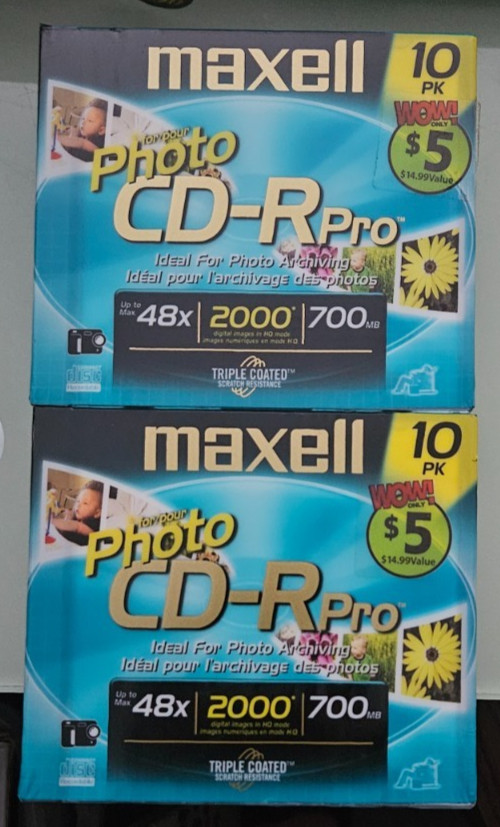 maxell  CD-R PRO for photo 10PK 10 pack NEW lot of 2