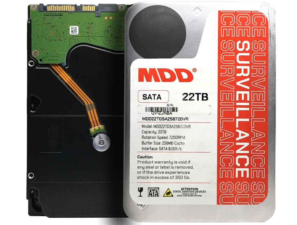 MDD 22TB 7200RPM 256MB Cache SATA 6.0Gb/s 3.5" Internal Surveillance Hard Drive