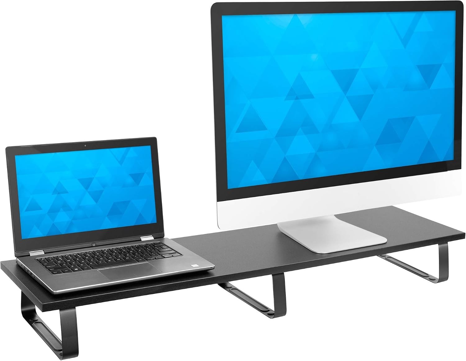 Mount-It 39" Extra Long Dual Monitor Stand Riser – Ergonomic Desk Organizer