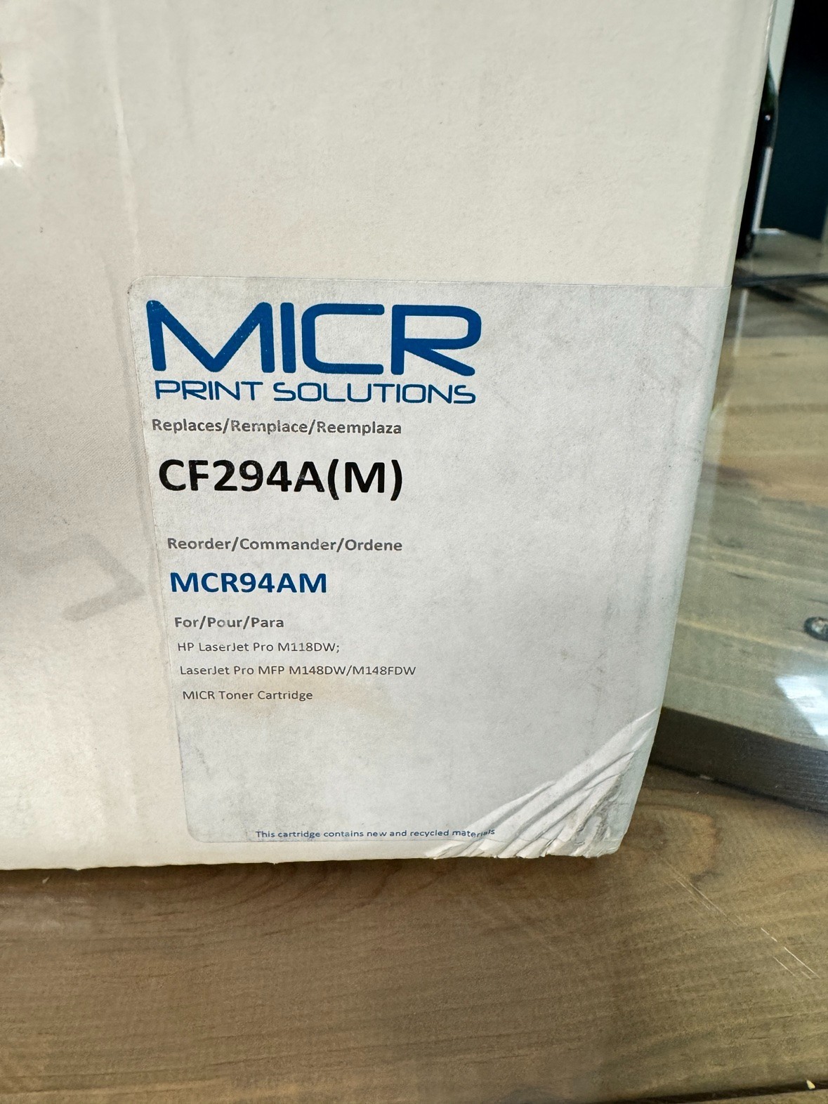 MICR Print Solutions MCR94AM Toner Replaces HP CF294A M118DW M148DW New