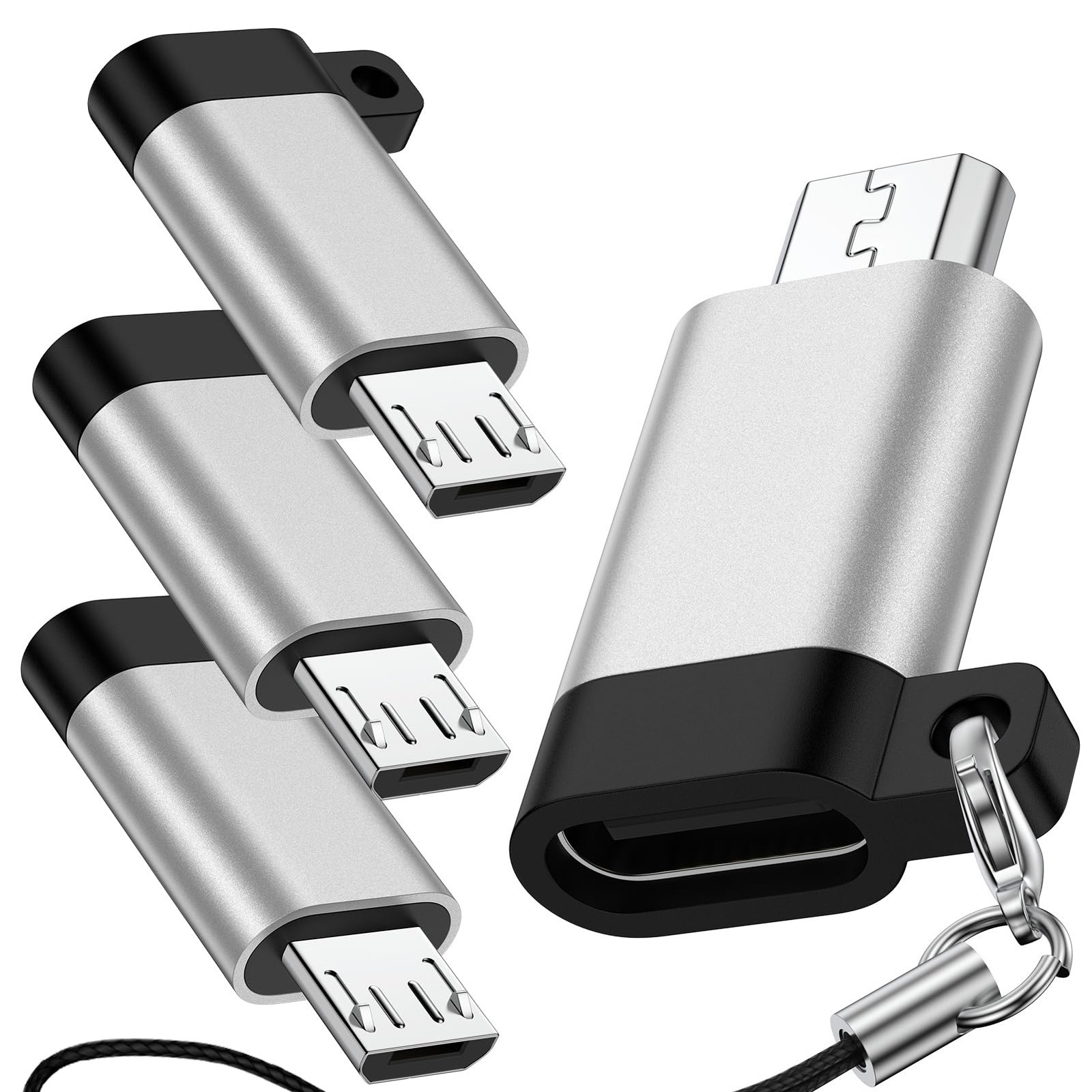 USB C to Micro USB Adapter, 4-Pack Type C Female to Micro USB Male Convert