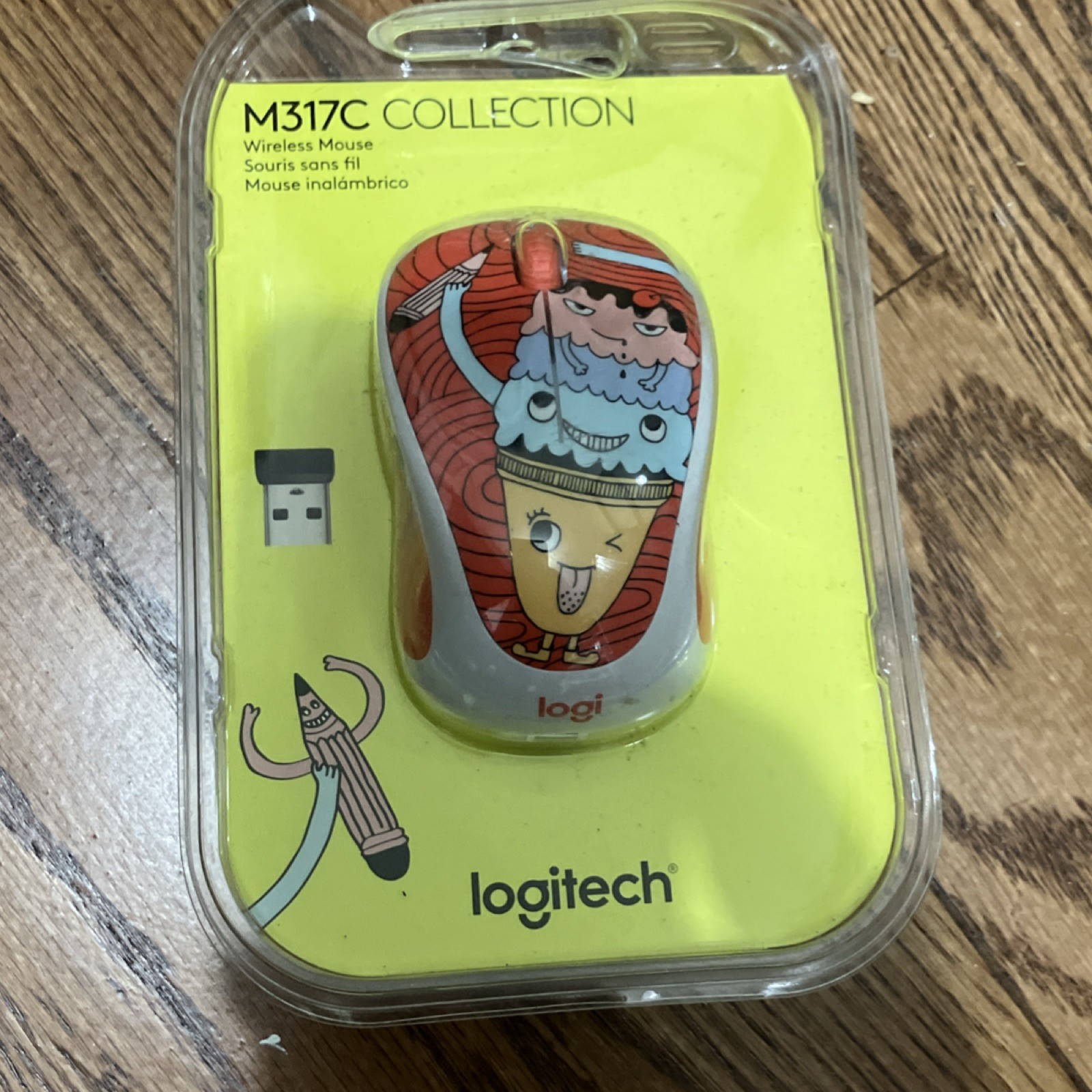 Logitech M317C Collection Wireless Optical Mouse Ice Cream Design Multicolor