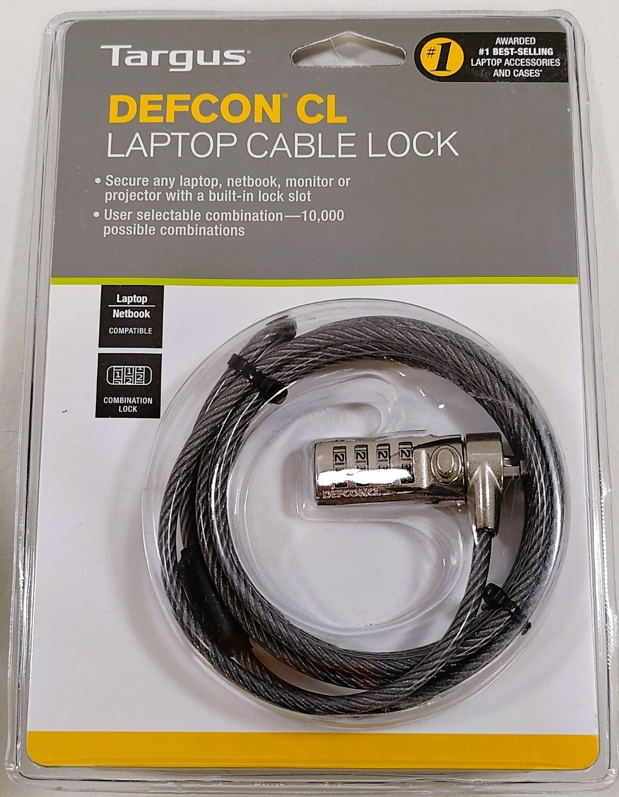 Targus DEFCON CL Laptop Cable Combination Lock - PA410U - Brand New 