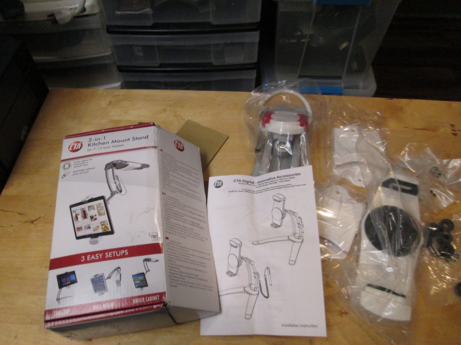 CTA 2-in-1 TABLET STAND Kitchen Mount  7-13 inch NEW Unopened for 7 -13" Tablets