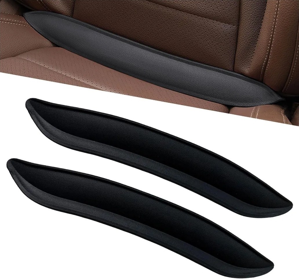 2 Pack Car Seat Gap Filler Universal Soft Foam Gap Stopper/Catcher - Black