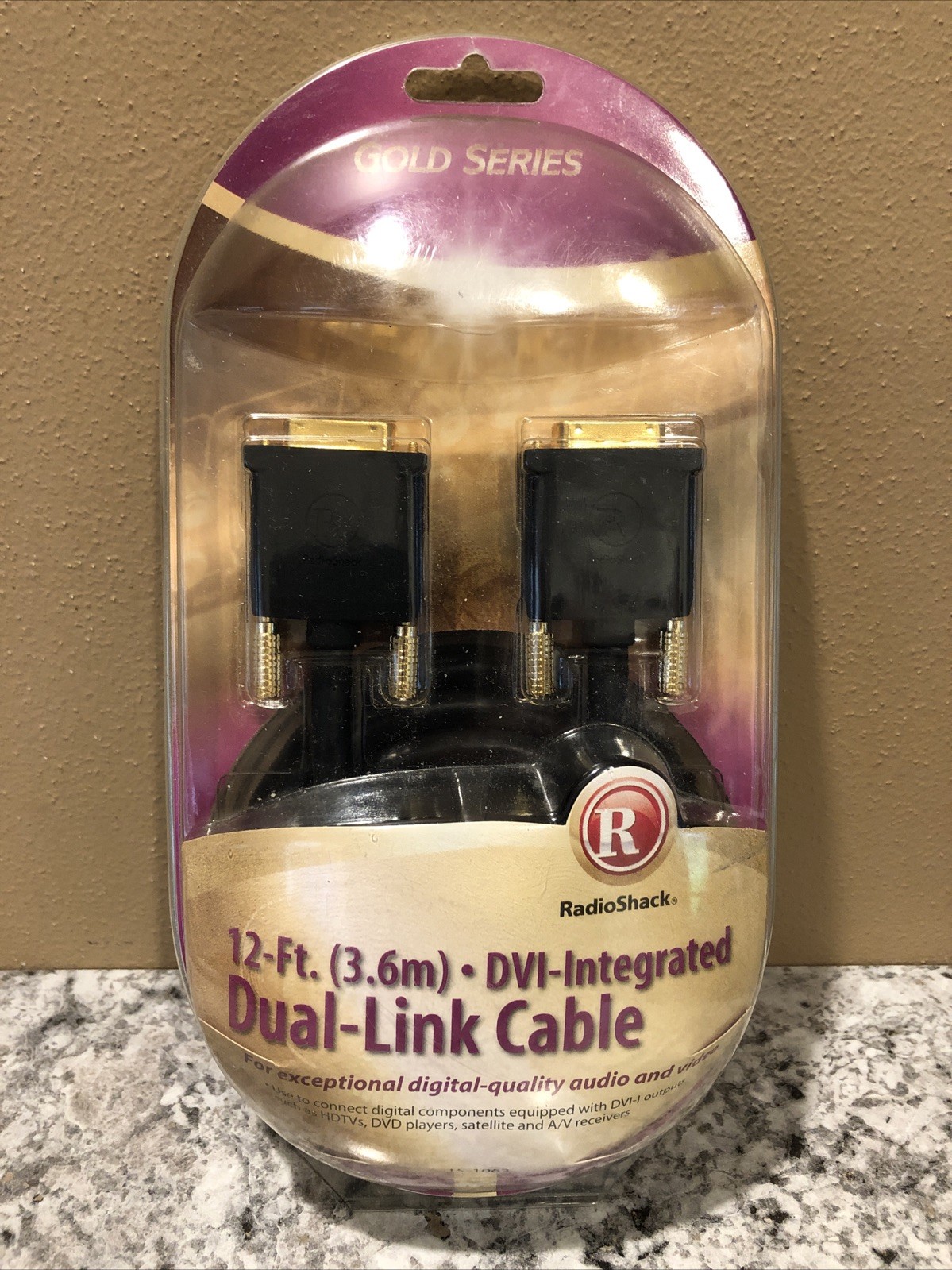 Radio Shack 15-1063 12 ft DVI Integrated Dual Link Cable with Gold Connectors