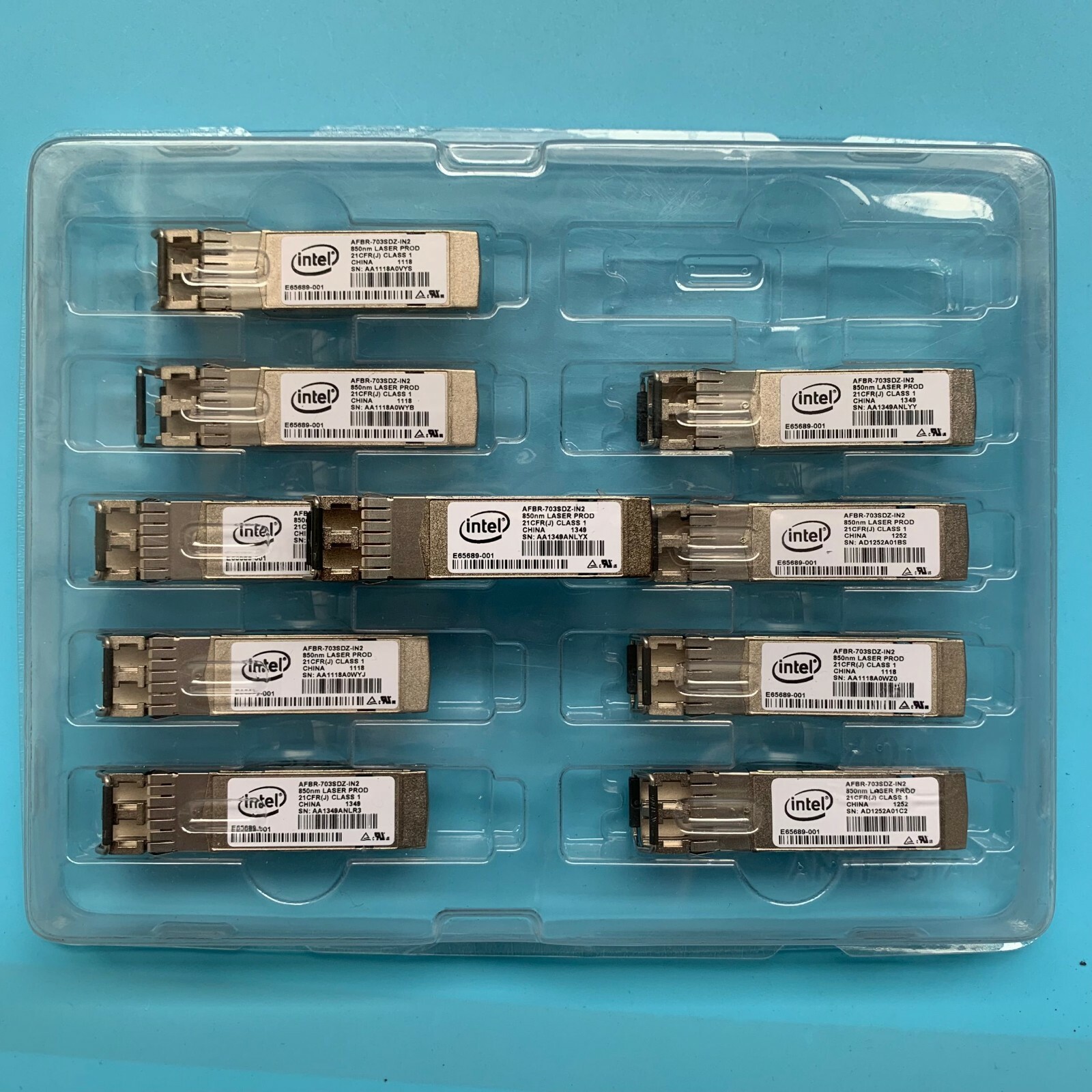 10PCS INTEL AFBR-703SDZ-IN2 E10GSFPSR10GbE SFP+ 10GBASE-SR module Transceiver