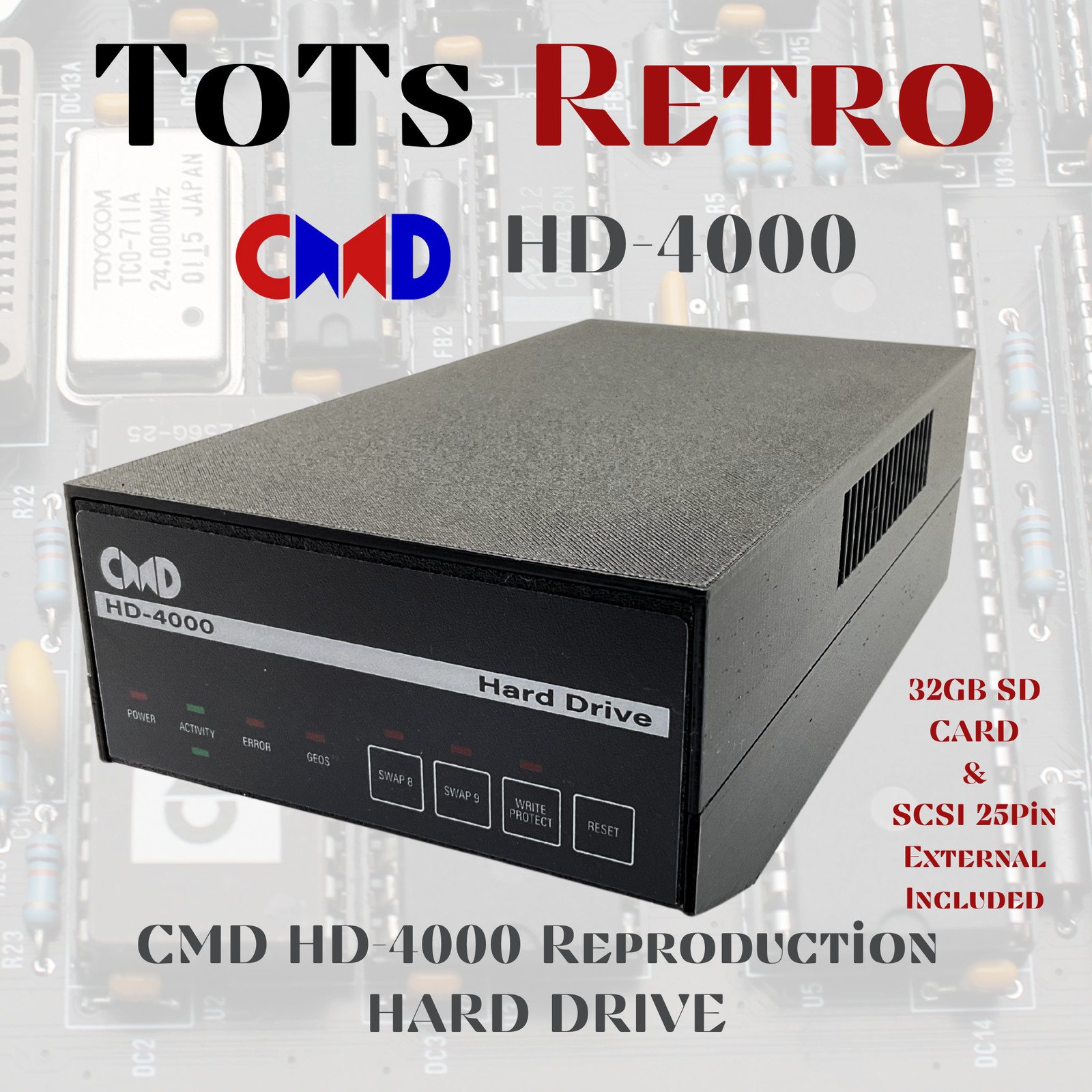 CMD Reproduction HD-4000 Hard Drive For Commodore c64 c128 and more