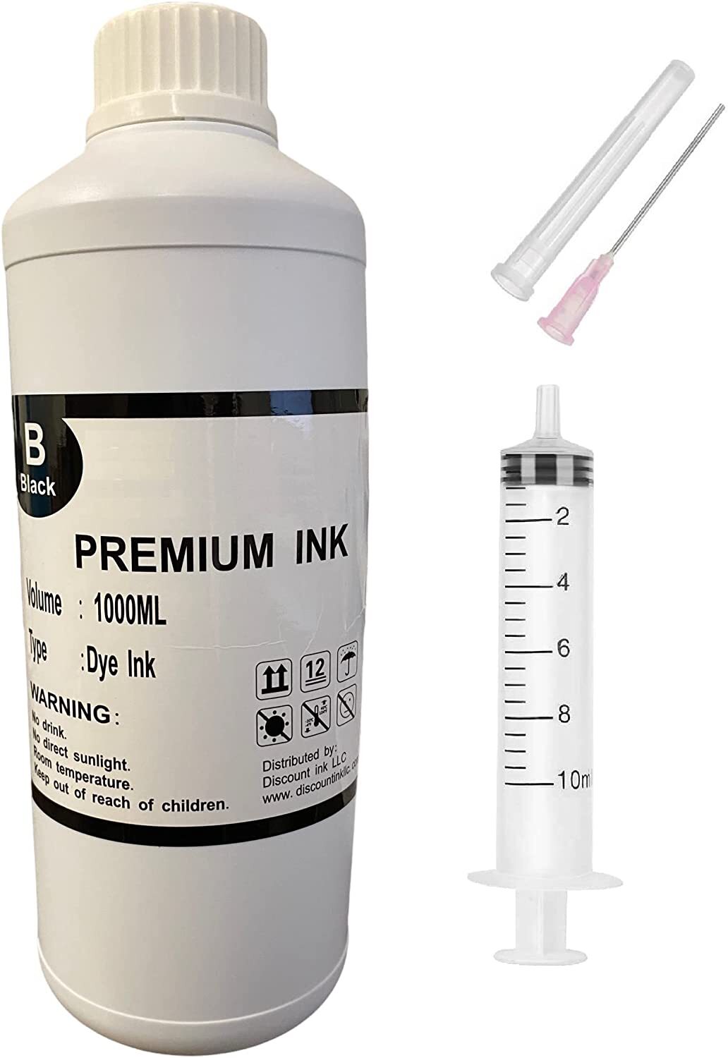 1000ml Black Bulk Refill Ink for all HP, Epson, Brother, Canon Printers