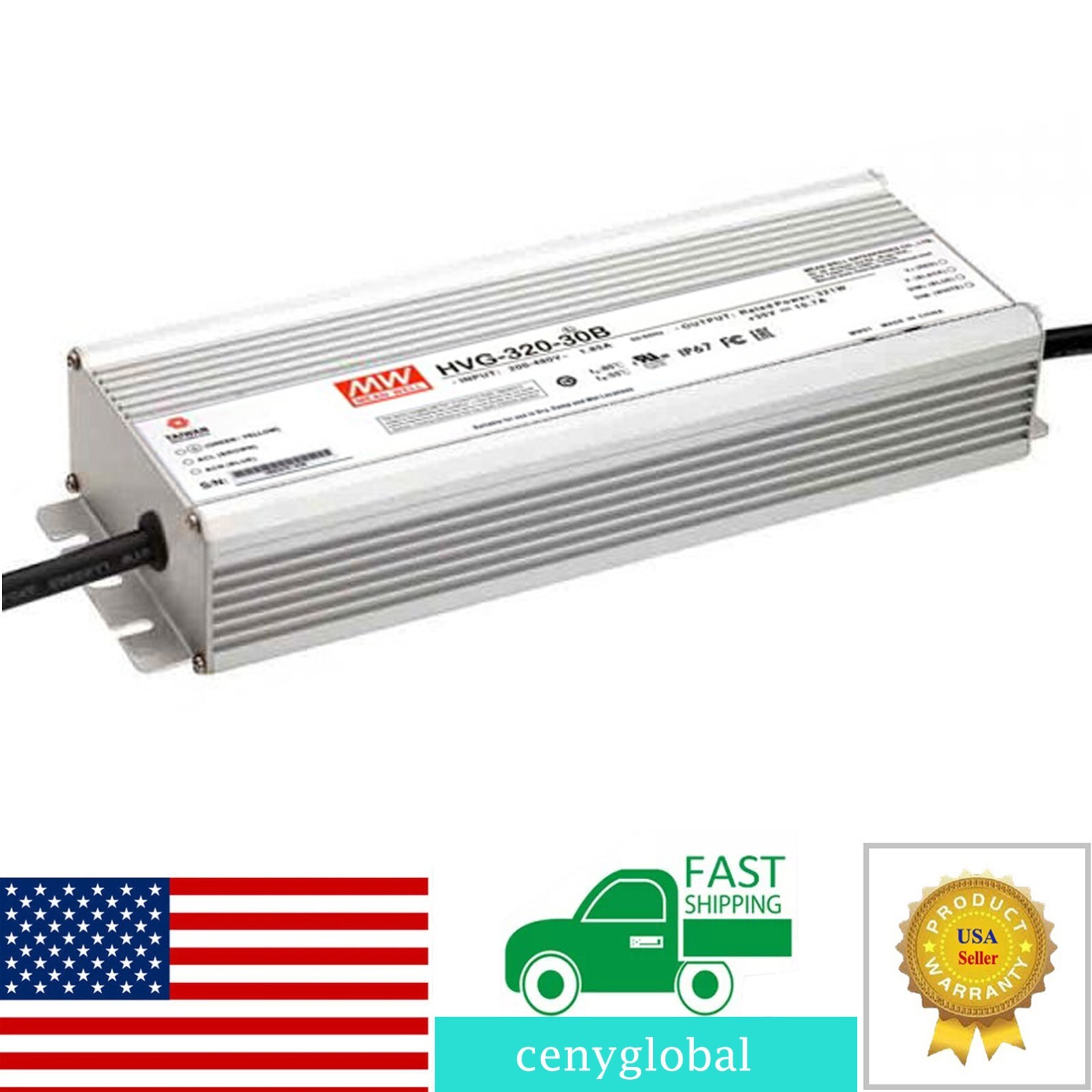 320W LED Grow Light Dimmable Full Spectrum Commercial Grow 15-30V Power Supply