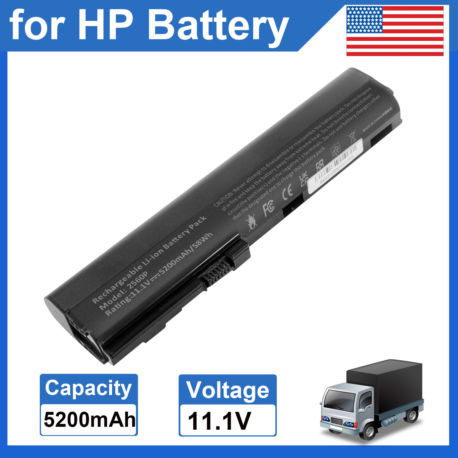 For HP Elitebook 2560p 2570p Serie 463309-241 632423-001 SX09 SX06XL Battery 