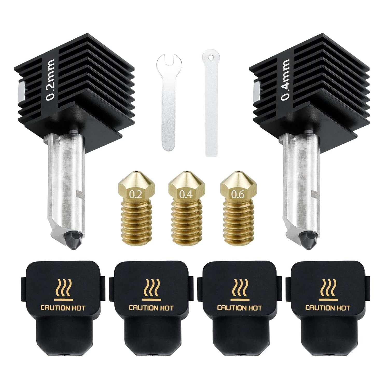 2 Pack A1 Hotend Upgrade Kit for Bambu Lab A1/A1 Mini/A2L 3D Printer - 0.2mm 