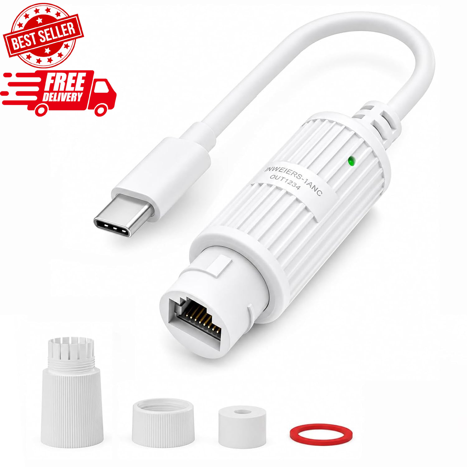 Poe to USB-C Power Converter (Power Only, No Data), 5V 2.4A 12W Charging Adapter
