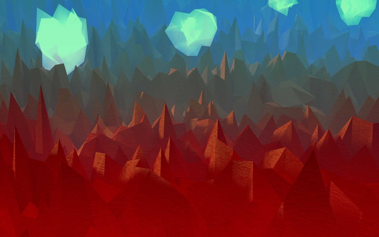 Landscape  mountains clouds abstract art low Custom Gaming Mat Desk