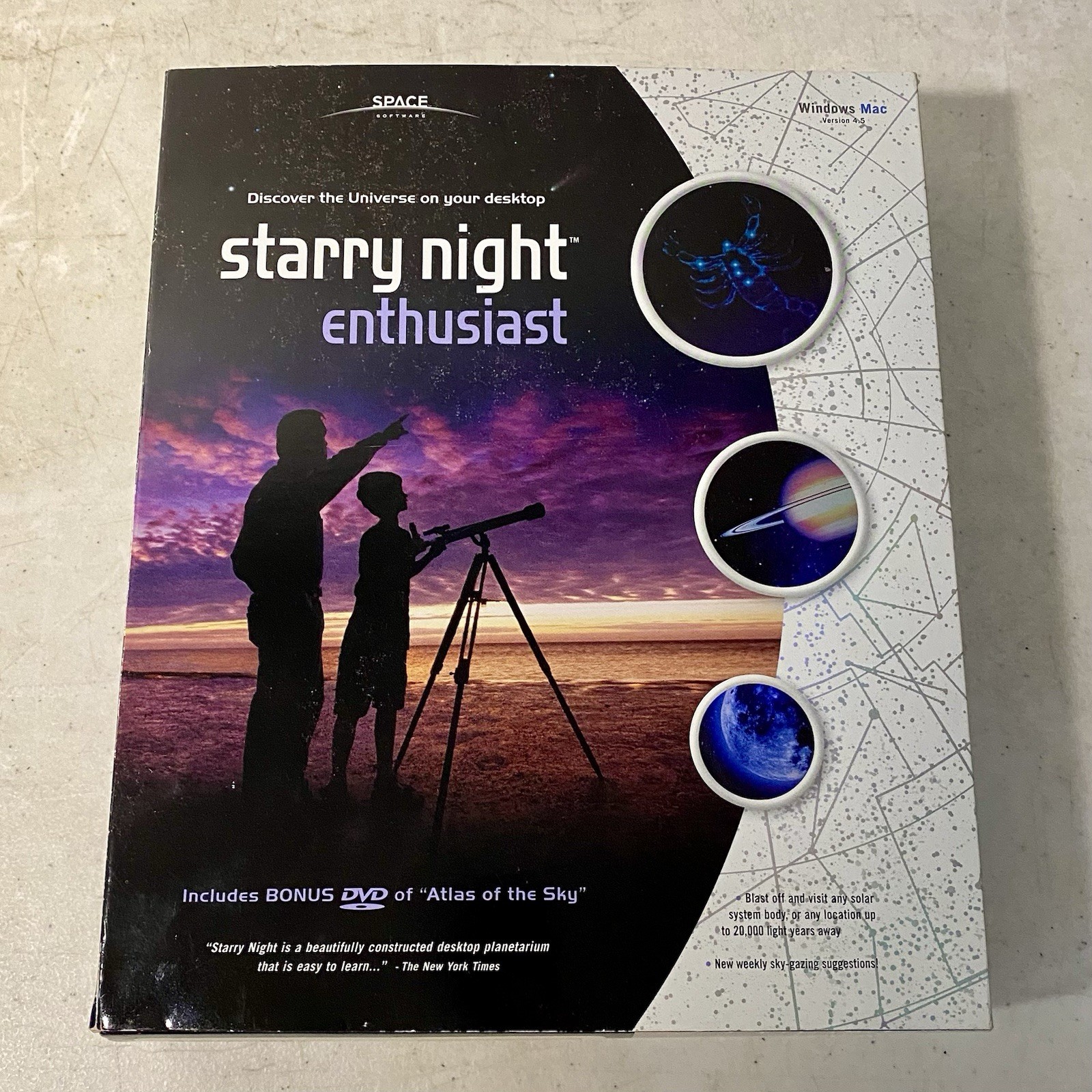 STARRY NIGHT ENTHUSIAST Windows/Mac 4.5 Version CD-ROM, DVD & BOOK - Atlas of...
