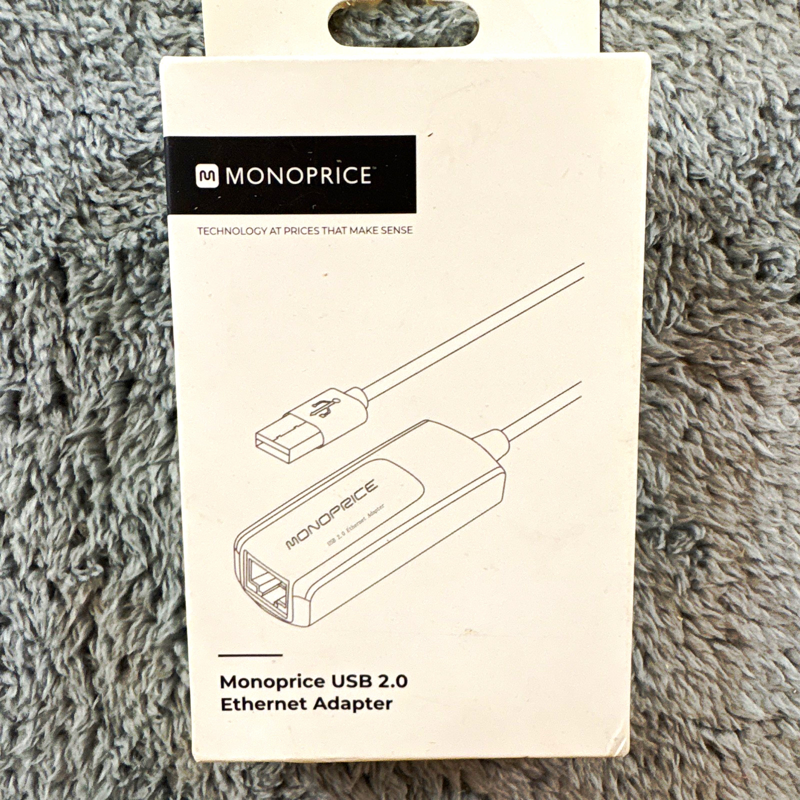 Monoprice USB 2.0 to RJ-45 Female Ethernet Adapter Portable White