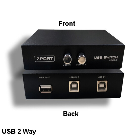 Kentek USB 2.0 1A to 2B 2 Port Manual Data Switch Box Printer Scanner Hard Drive