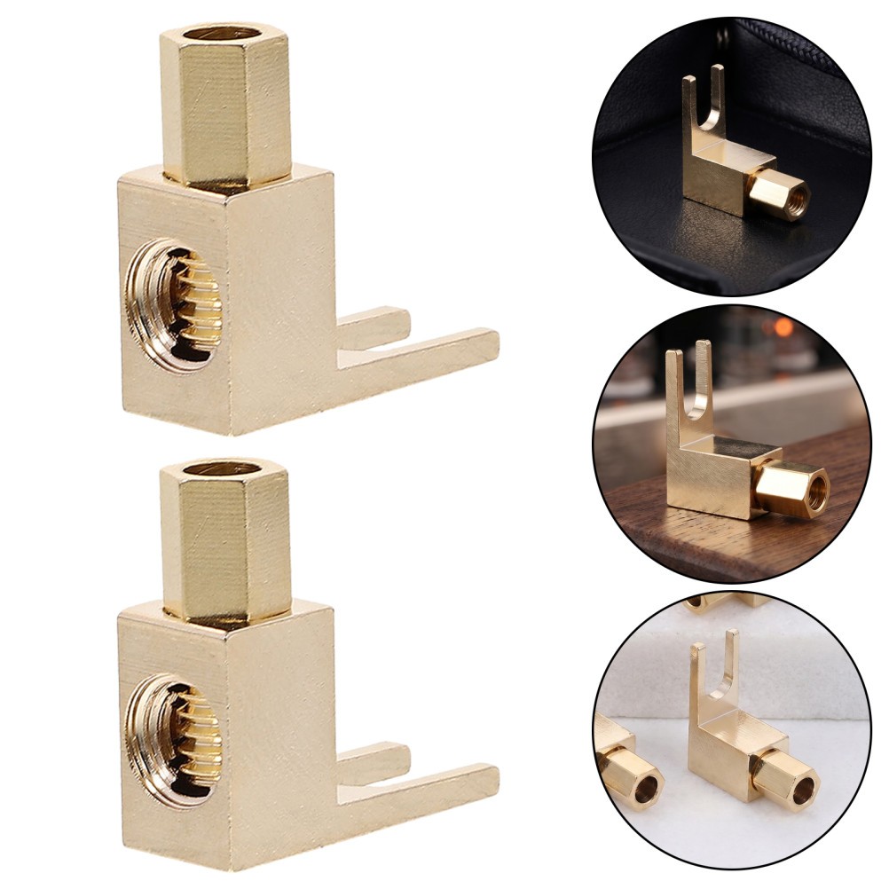 Screw Tight Spade Banana Plug Gold Copper Audio Connector for Stereo