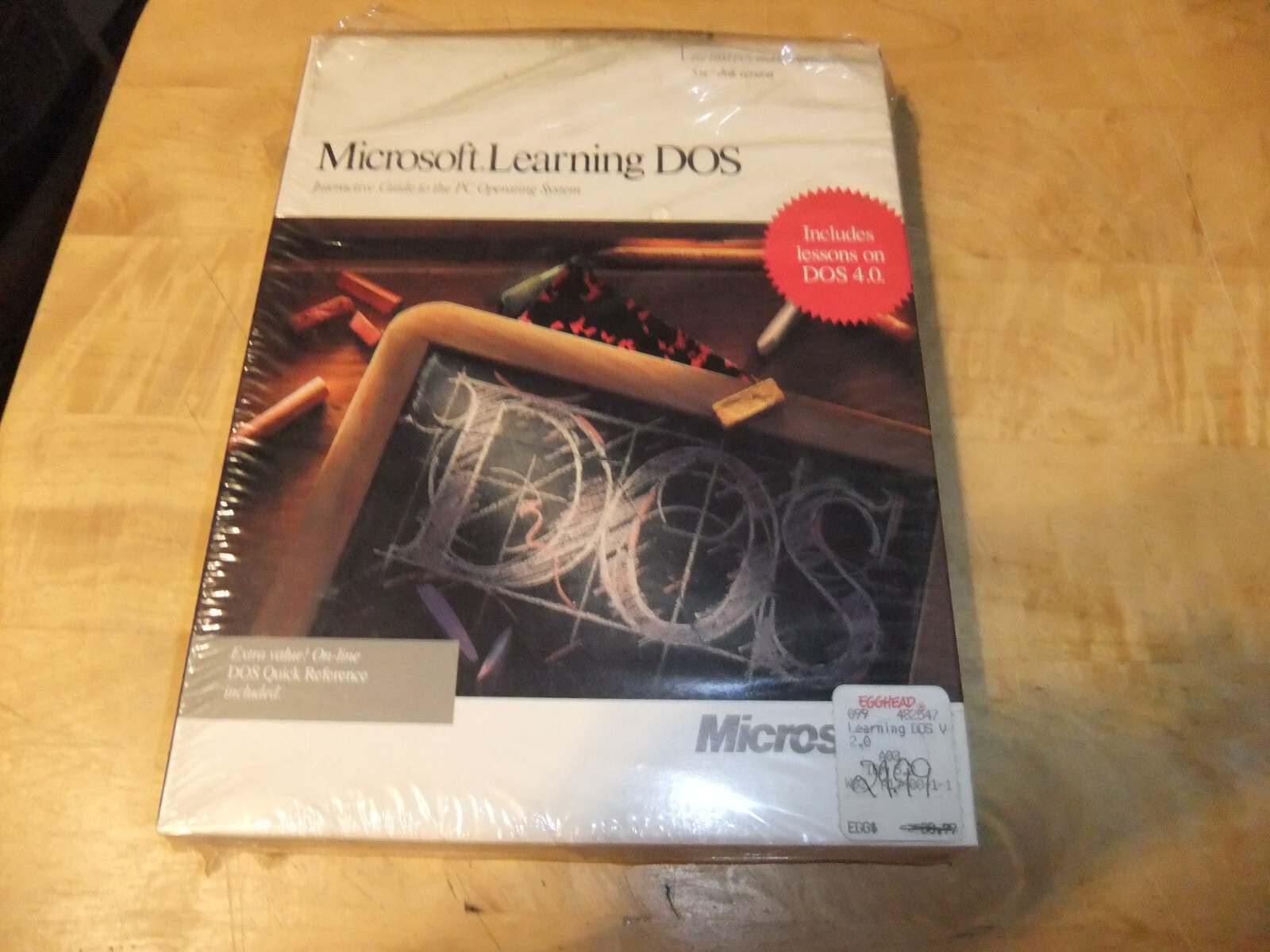 VTG 1988 Microsoft Learning DOS 5.25" Disc Version Interactive Software NEW OPEN