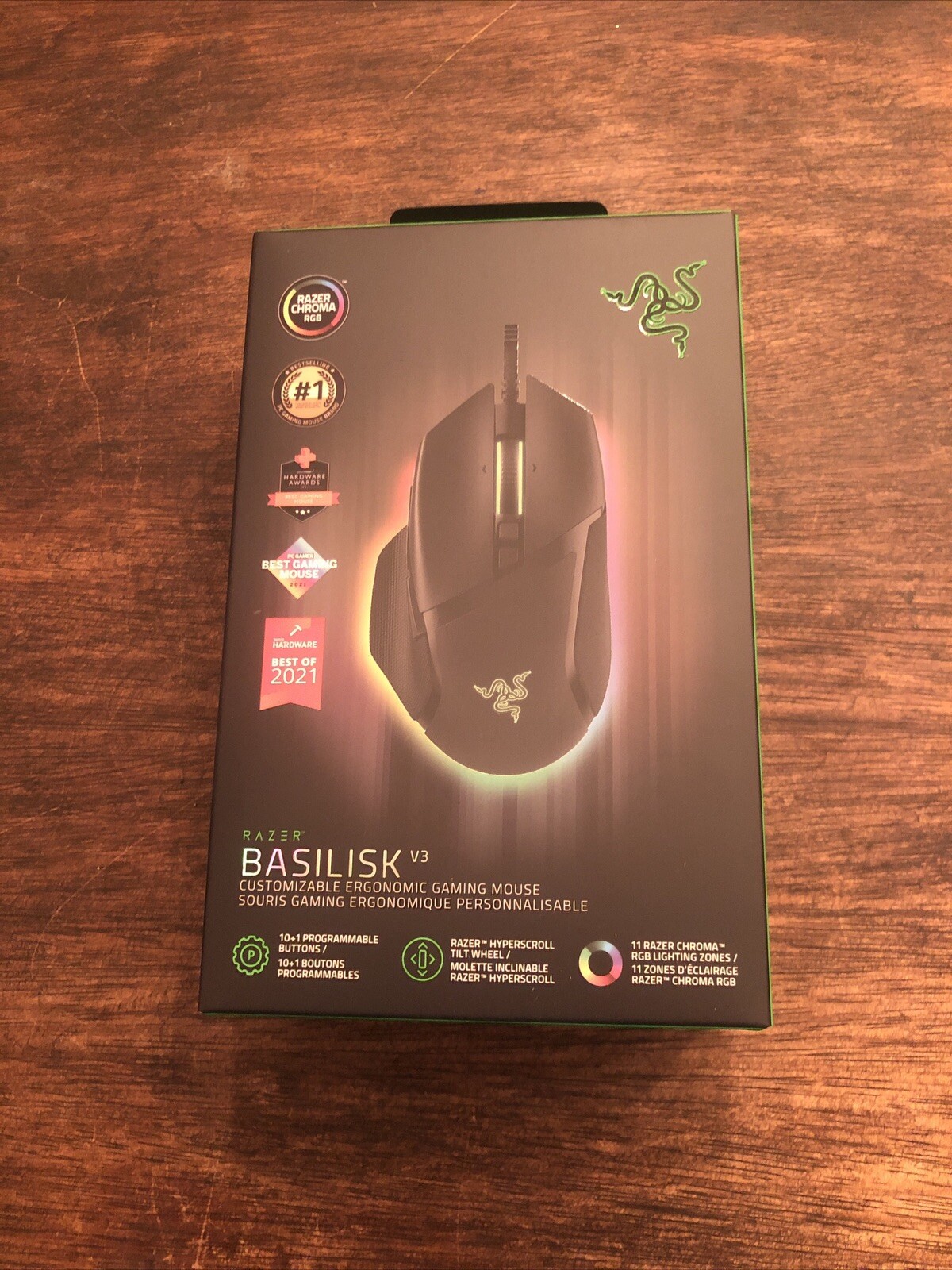 Razer Basilisk V3 Customizable Ergonomic Gaming Mouse, Chroma RGB Lighting NIB