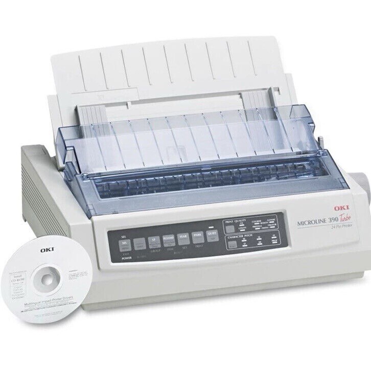 RE-NEWED Oki Microline 390 Turbo - 24-Pin Dot Matrix Printer - ML390 GE7200A