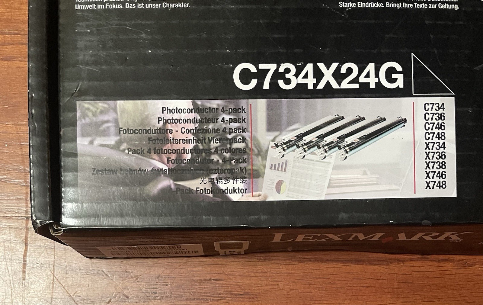 New Genuine Lexmark C734X24G 4pk Photoconductor C734 C736 C746 C748 X734 X736