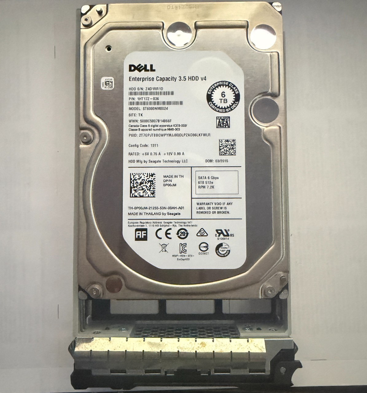 Dell Enterprise Capacity 6TB 3.5" SATA Hard Drive ST6000NM0024 1HT17Z-035