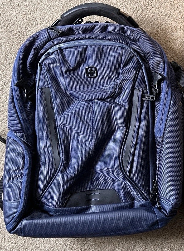 Back to SCHOOL SwissGear ScanSmart BACKPACK 15" Laptop Pockets Navy Ballistic