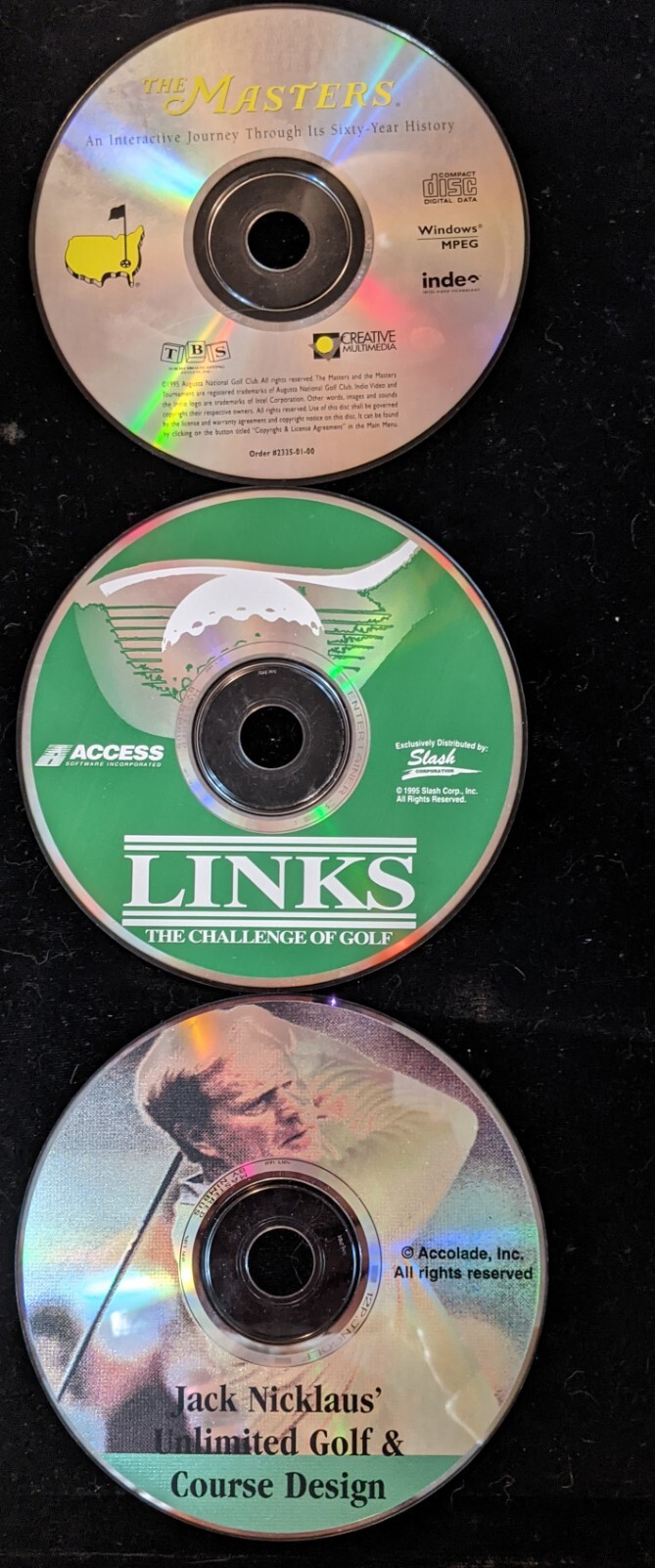 3 VINTAGE GAMES for 1 PRICE LINKS, THE MASTERS, JACK NICKLAUS UNLIMITED GOLF