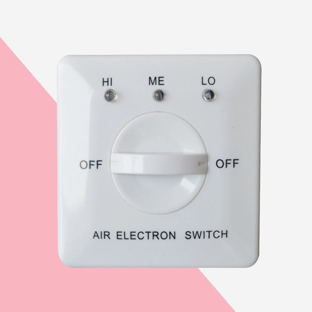 Reusable Pc Material White Fan Coil Panel Fan Controller Three-Speed Switch