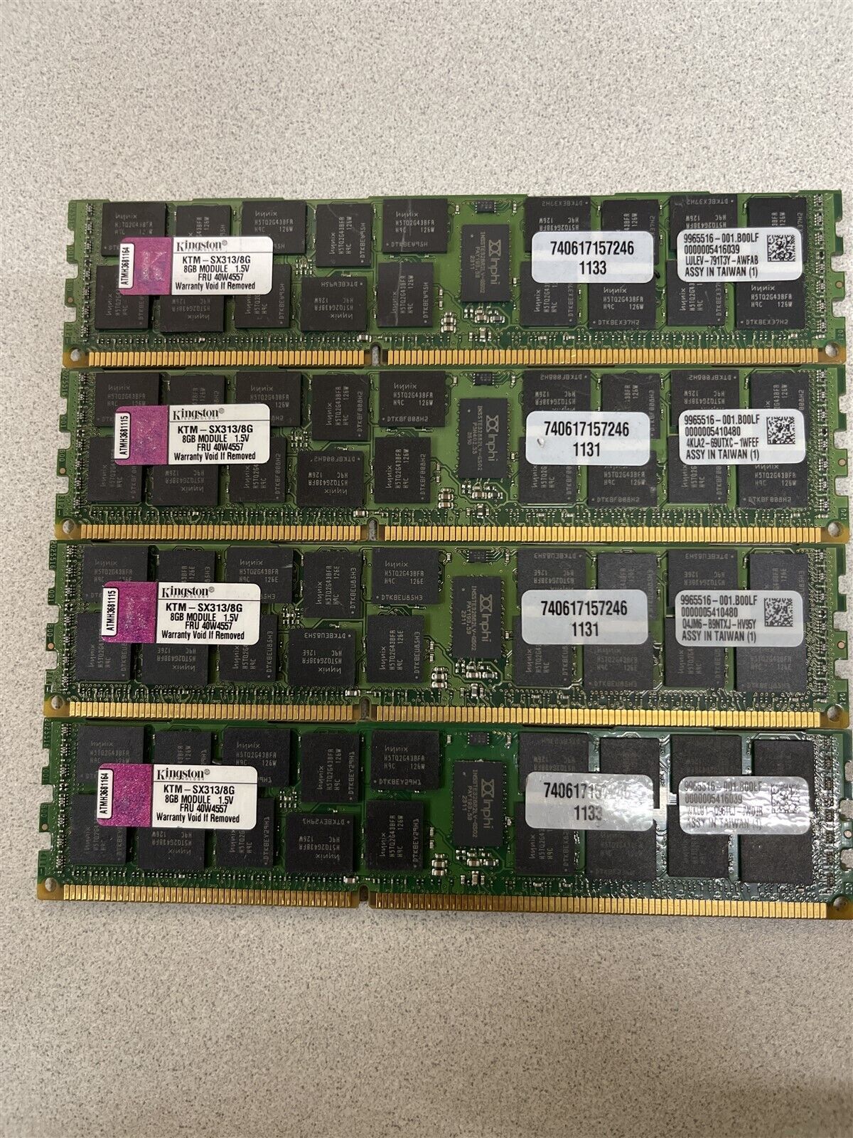 Kingston 32GB (4X8GB) DDR3-10600R SERVER MEMORY MODULE KTM-SX313/8G