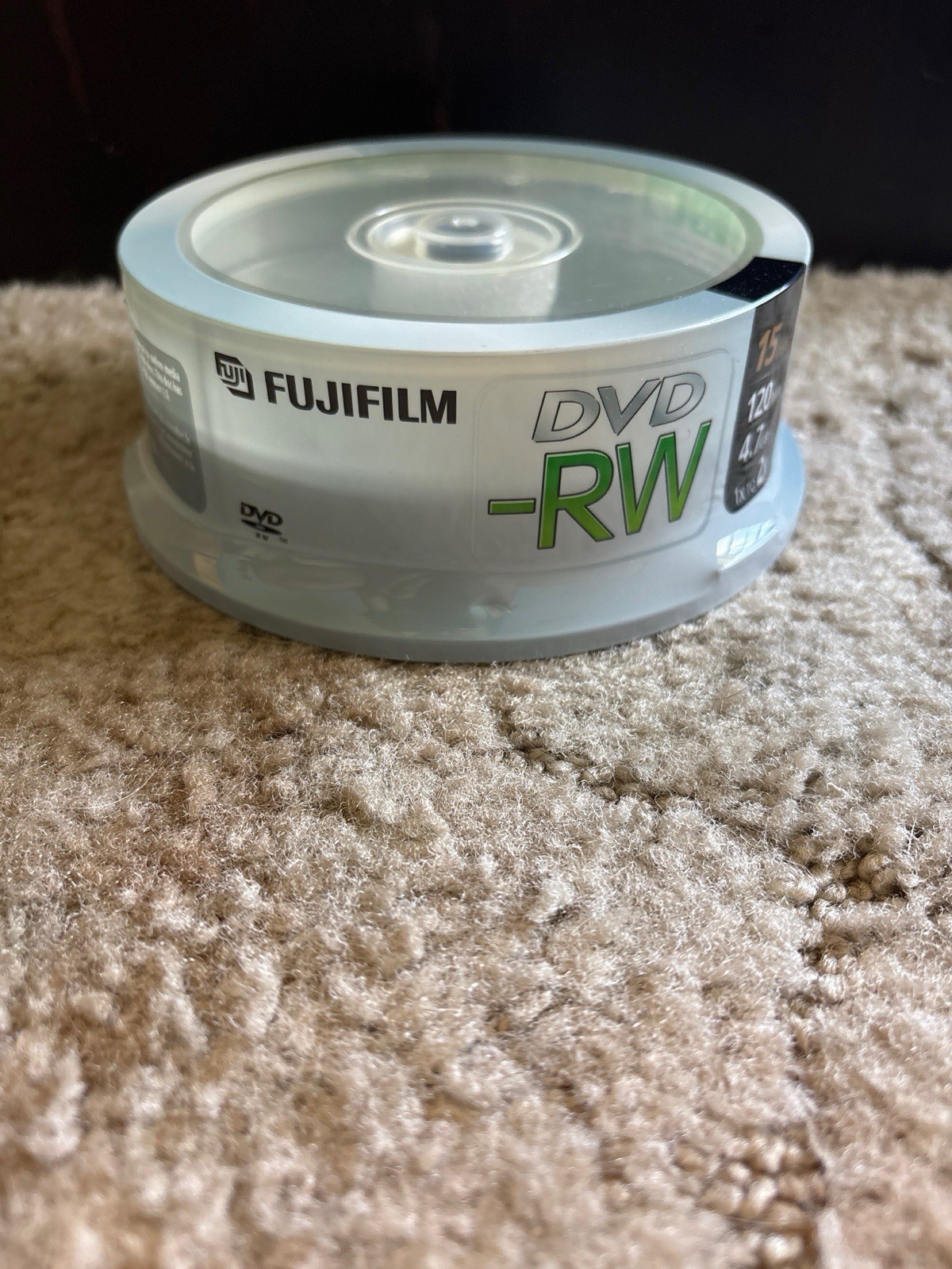 Fujifilm DVD-RW 15 Pack Spindle Blank Rewritable Discs 4.7GB 120 Min New Sealed
