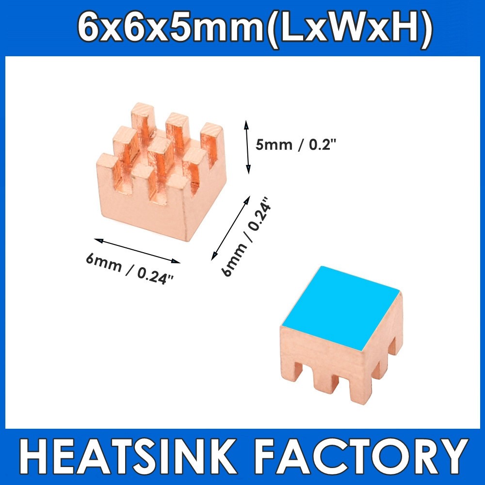 Pure Copper Pin Fin Heatsink Adhesive Cooler for VRM MOS RAM IC CHIP PCB LAPTOP