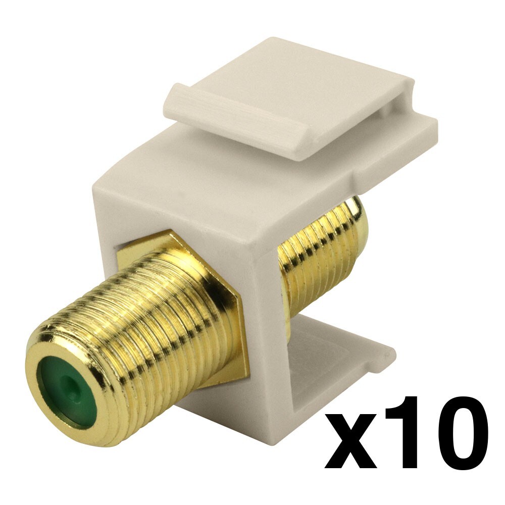 Construct Pro™ 3Ghz F-Connector Keystone Insert (10 Pack, Light Almond)