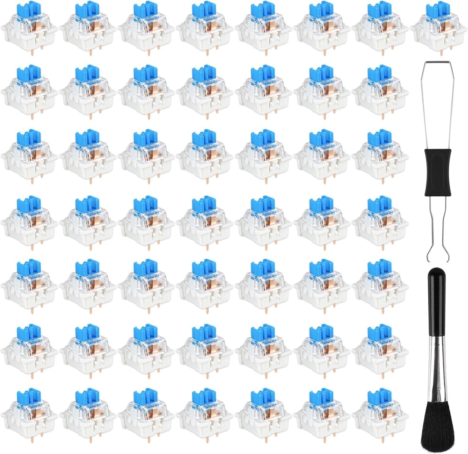 Keyboard Switches 12 or 50 Pcs 3 PIN Blue Keyboard Clicker Dustproof Mechanical