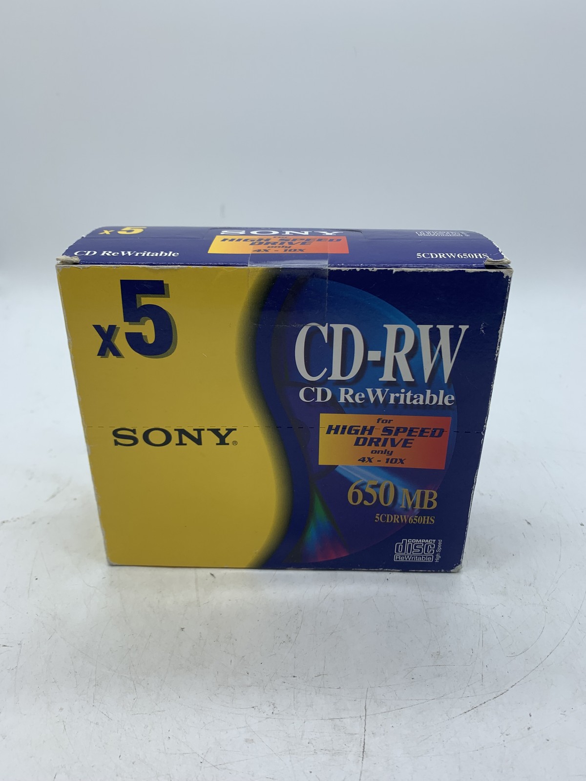 SEALED Sony CD-RW 650 MB Rewritable Discs 5 Pack ~ 