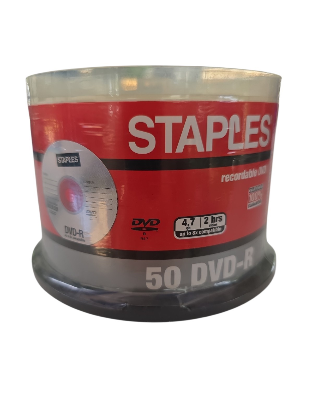 Staples 50 Pack DVD-R Recordable Blank Discs 4.7GB 8x 120 Min New Sealed
