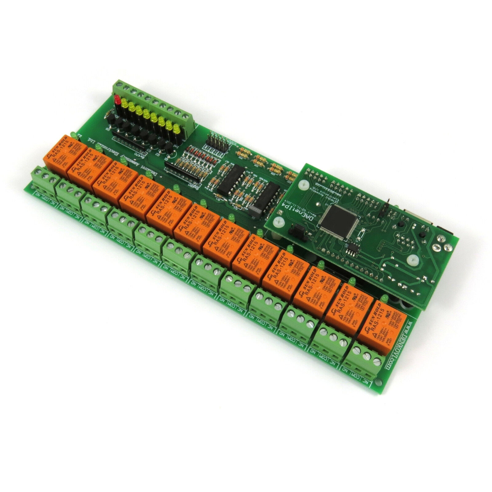 Internet/Ethernet 12 Relay Channel Board - SNMP, WEB, XML, ADC, Counters, Timers