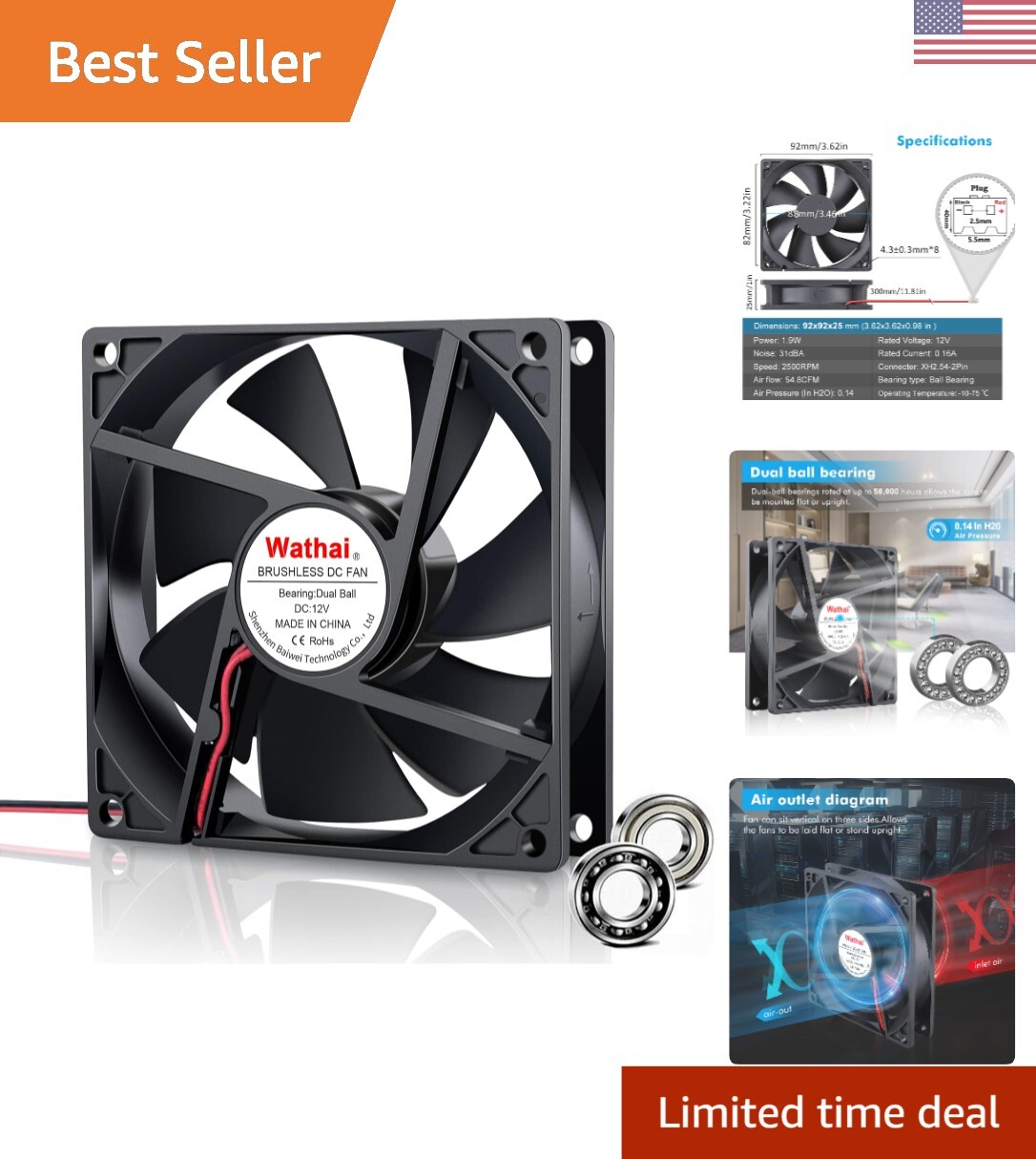 Versatile 12V DC Brushless Fan with Easy DIY Installation - Electronics Cooling