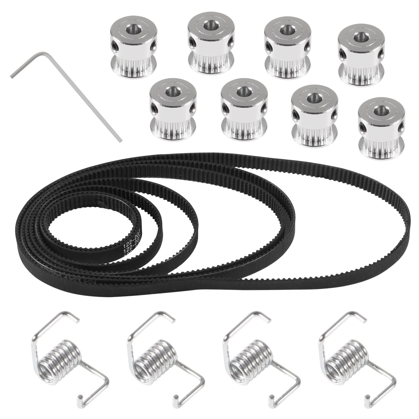 21PCS/Set GT2 Timing Belt Pulley Include 8pcs Mix Timing Belt 6 mm Width, 8pc...