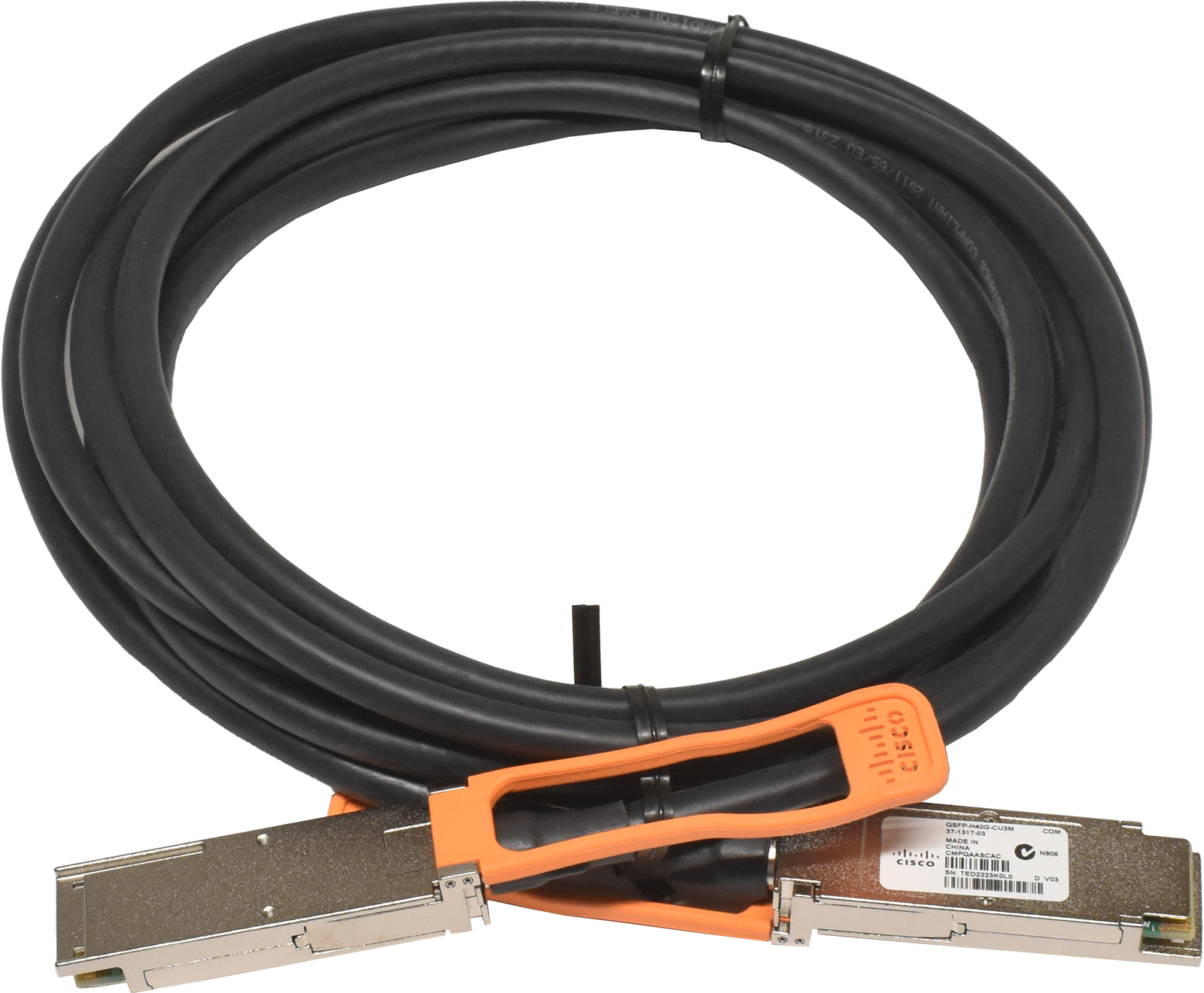 Cisco QSFP-H40G-CU3M 37-1317-03 3m 40G Passive Copper DAC Data Cable QSFP+