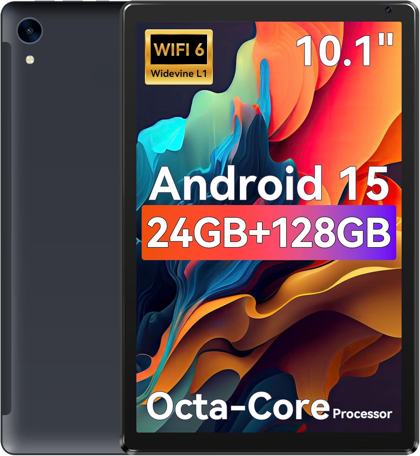 Urao 10.1 inch Android 15 Tablet 24GB+128GB IPS Touchscreen Octa-core  Wi-Fi
