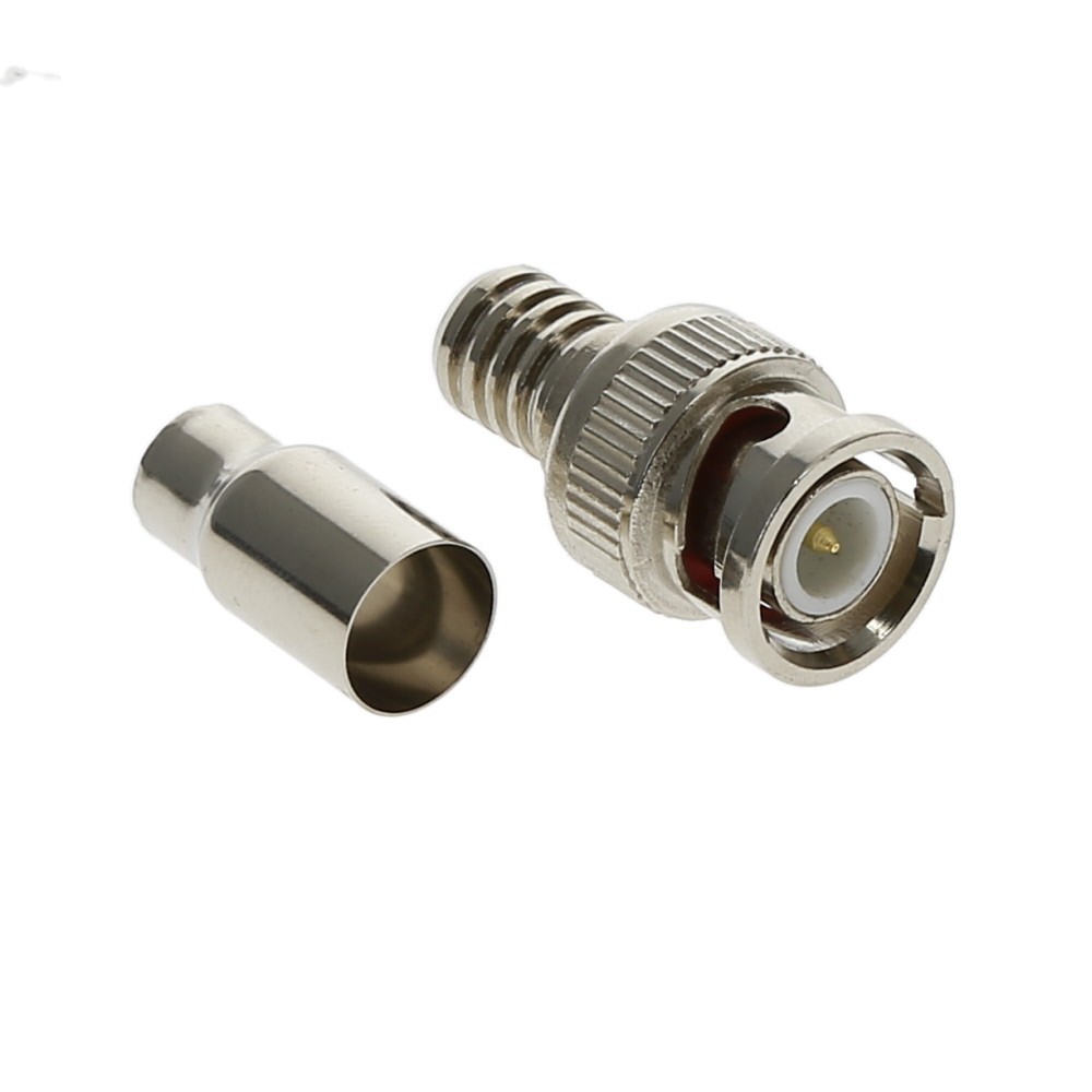 5 Pack of RG59 BNC Male Crimp-on Connector 2pc (Connector + Ferrule)
