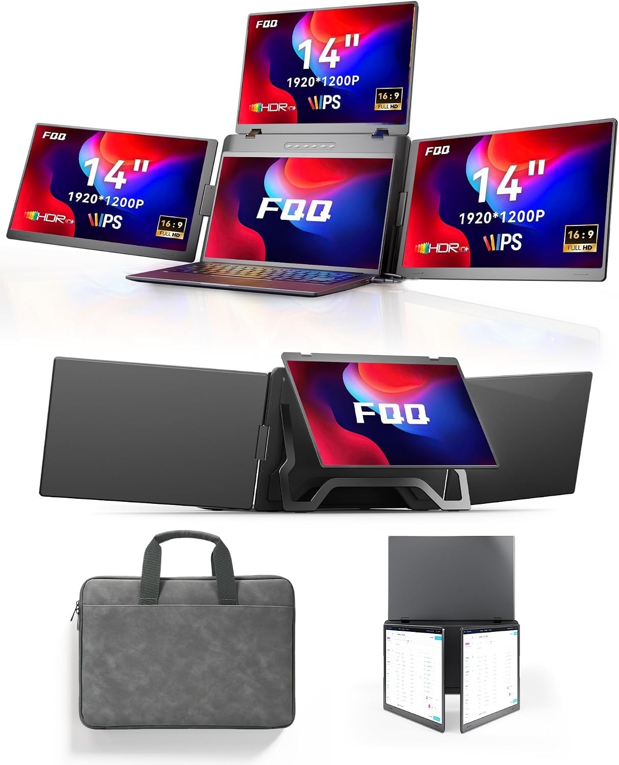 FQQ S780 Pro 14" Triple Screen Laptop Extender – Open Box / Excellent Condition