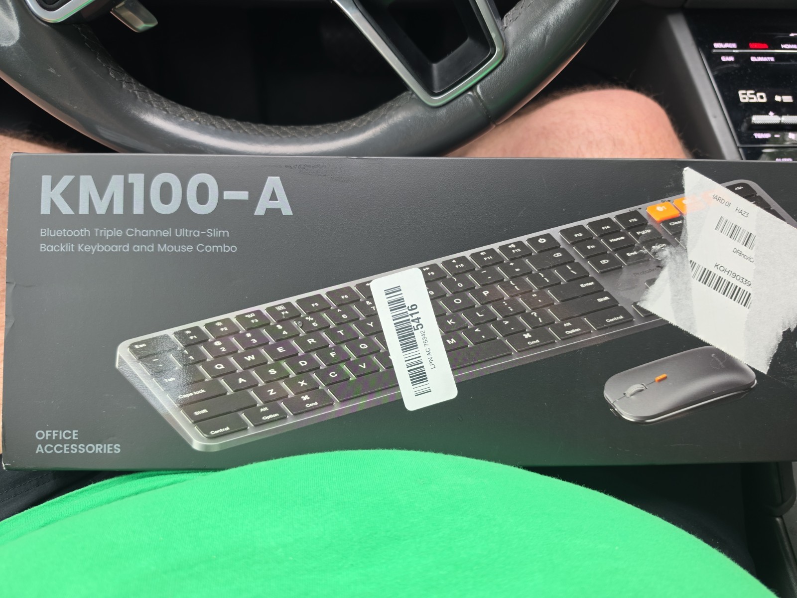 ProtoArc KM100-A Bluetooth Ultra-Slim Backlit Keyboard Mouse Combo Black