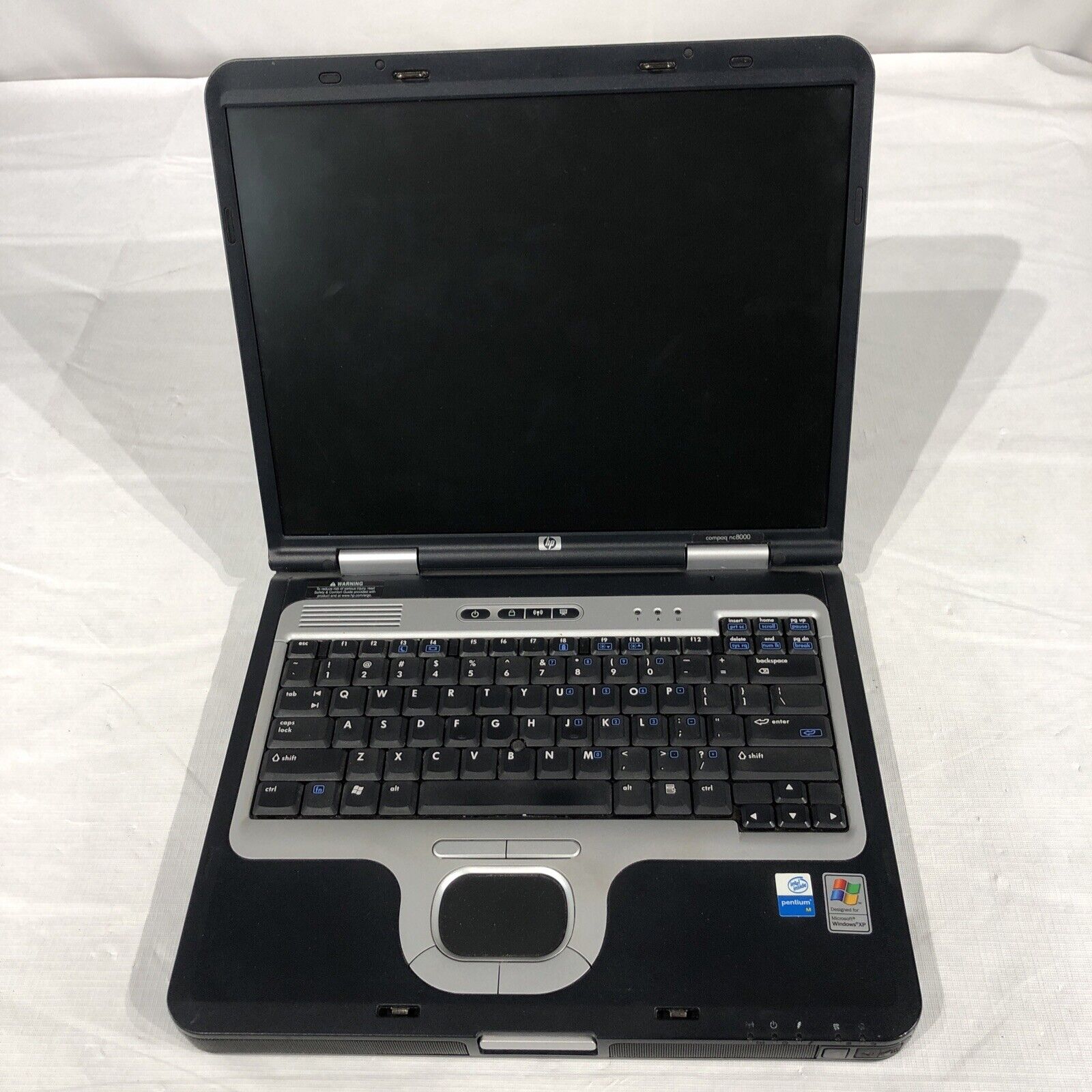 Vintage HP Compaq NC8000 Laptop Pentium M @1.6Ghz 512MB RAM No HDD/OS Read