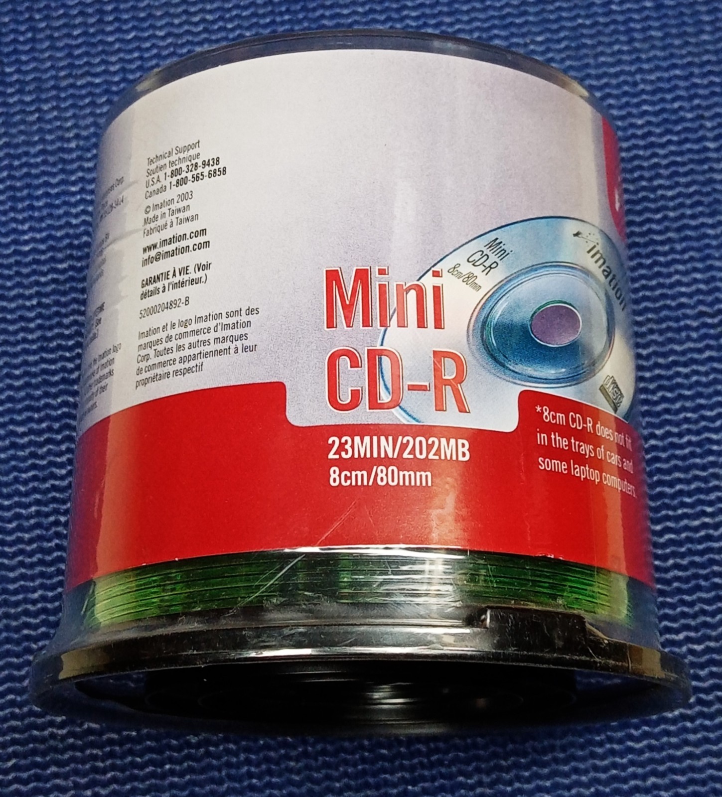 FREE SHIPPING  NEW Imation Mini CD-R 50 ct   SEALED 23 MIN 202 MB 8 cm 80 mm