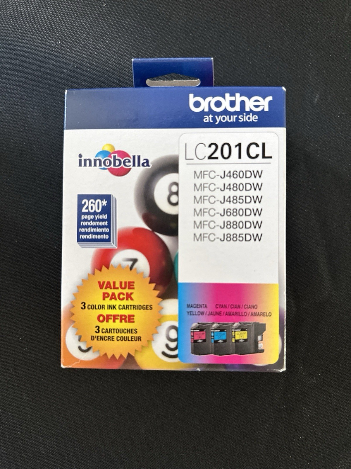 Brother LC201CL Genuine OEM CMY 3-Pack SEALED UNOPENED 05/26 Exp