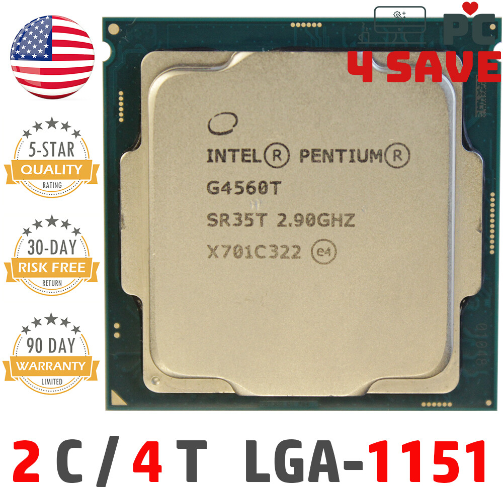 7th Gen Intel Pentium G4560T CPU 2.90 GHz 3MB 2-Core LGA-1151 Kaby Lake SR35T